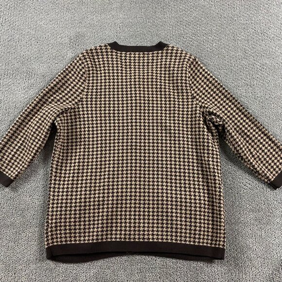 Talbots Brown and Tan Houndstooth Cardigan - Picture 3 of 10
